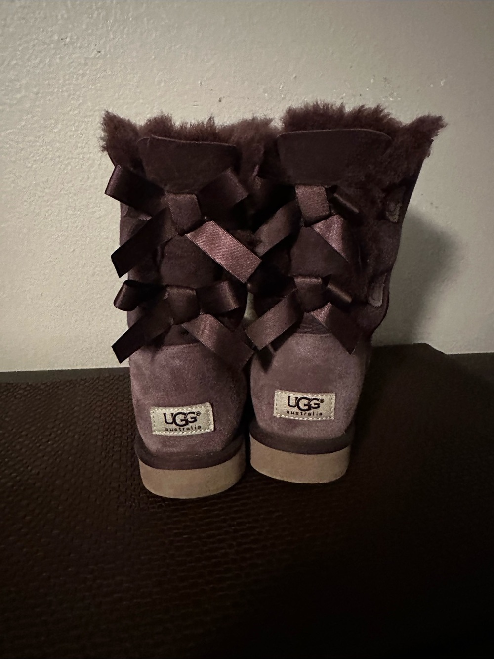 UGG Women's Bailey Bow Shearling Boots - Dark Purple